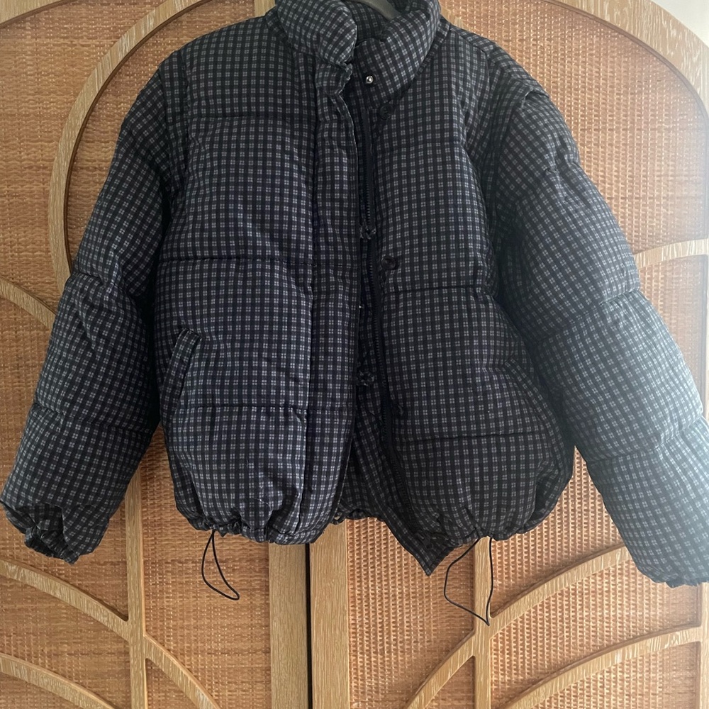 NWT Damson Madder Puffer Jacket in Navy Check